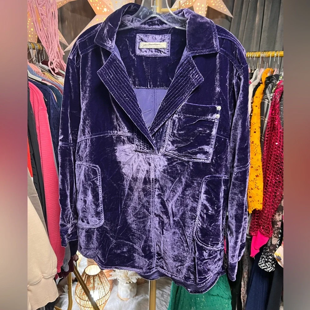 Free People We the Free Peyton Velvet Pullover Top in First Pace NWOT - Picture 6 of 8